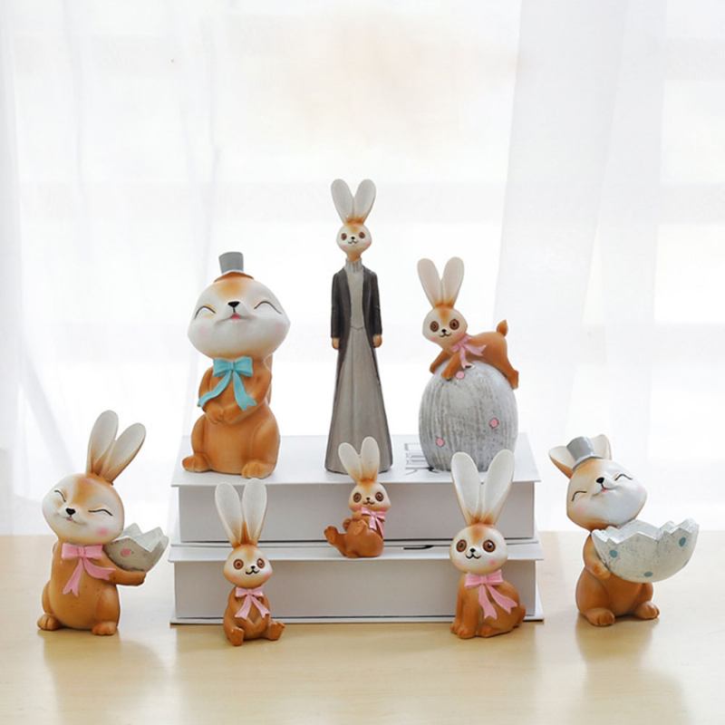 Mocha Rabbit Decorations For Home Creative Cartoon Resin-made Lovely Decoration