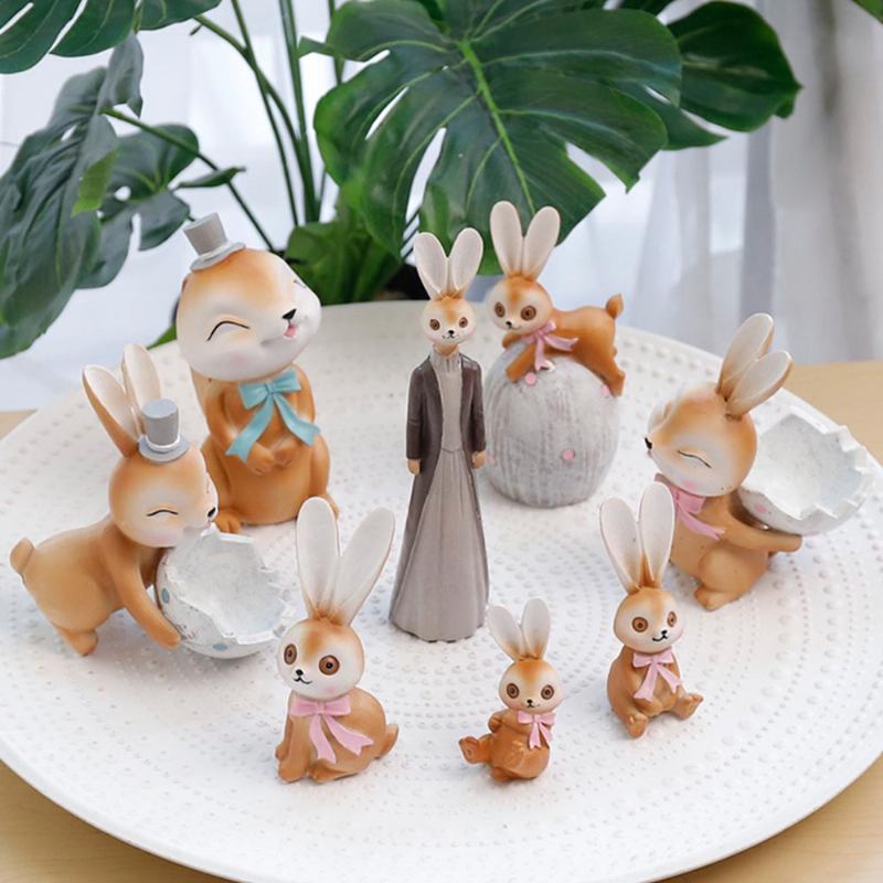 Mocha Rabbit Decorations For Home Creative Cartoon Resin-made Lovely Decoration