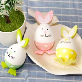 Πλαστικά Πασχαλινά Αυγά Ροζ Κίτρινο Πράσινο & Μωβ Λευκό Κουνέλι