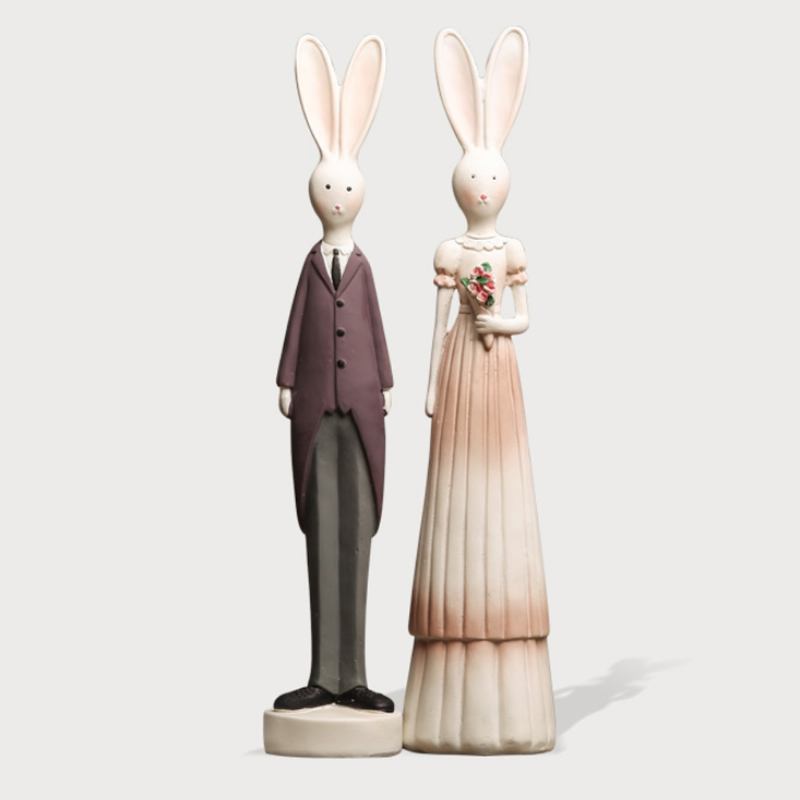 Ρητίνη Bunny Couple Διακοσμήσεις Δημιουργικά Πασχαλινά Δώρα Για Παιδιά