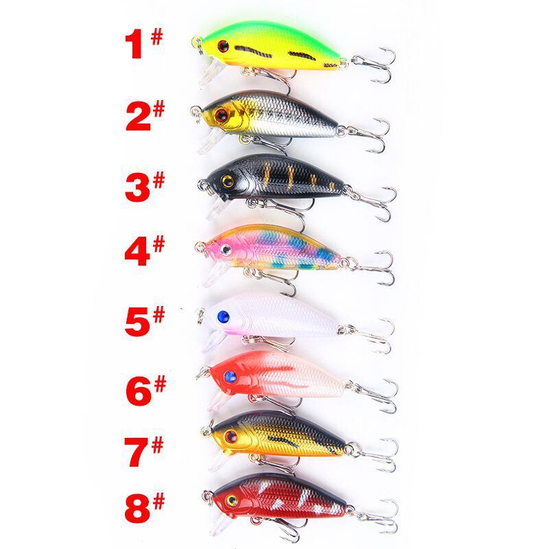 8 Τεμ Minnow Fishing Lure 50mm4.2g Topwater Hard Bait Wobbler Jig Crankbait Κυπρίνος Ριγέ Μπάσο Pesca Είδη Ψαρέματος Swimbait