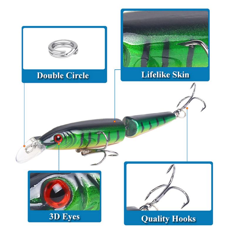 Δύο Τμημάτων Bionic Lure Fishing Bait Minnow For Outdoor Trolling Hard 9g/4.169inch Gear