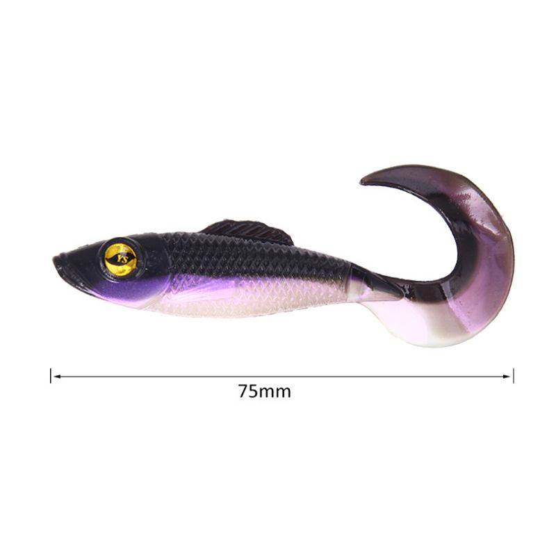 Δύο Χρώματα Soft Fishing Lure Minnow Grub Artificial Bionic Baits Life-like