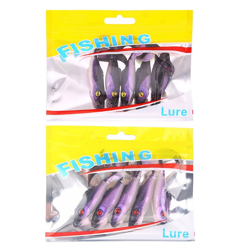 Δύο Χρώματα Soft Fishing Lure Minnow Grub Artificial Bionic Baits Life-like