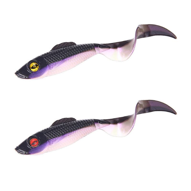 Δύο Χρώματα Soft Fishing Lure Minnow Grub Artificial Bionic Baits Life-like