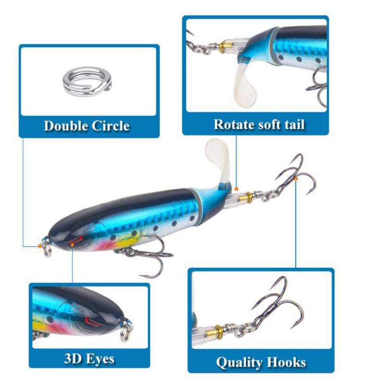 Mock Fish Model Hard Minnow Fishing Lures Bait With Propeller Delicate Crank Jigging Bass