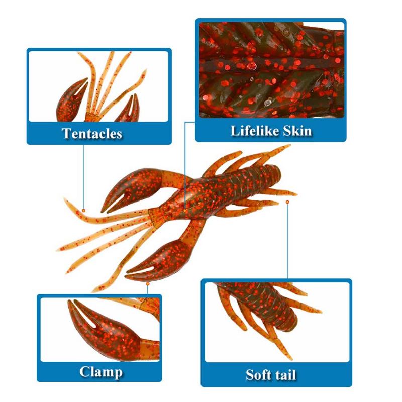 Silicone Shrimp Fishing Lures Silica Gel Artificial Lure Soft Crawfish Bait