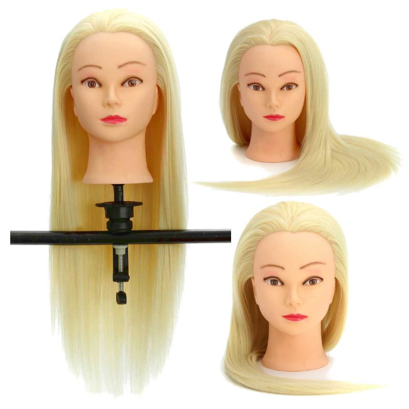 30% Real Hair Long Hairdressing Mannequin Training Practice Head Salon With Clamp