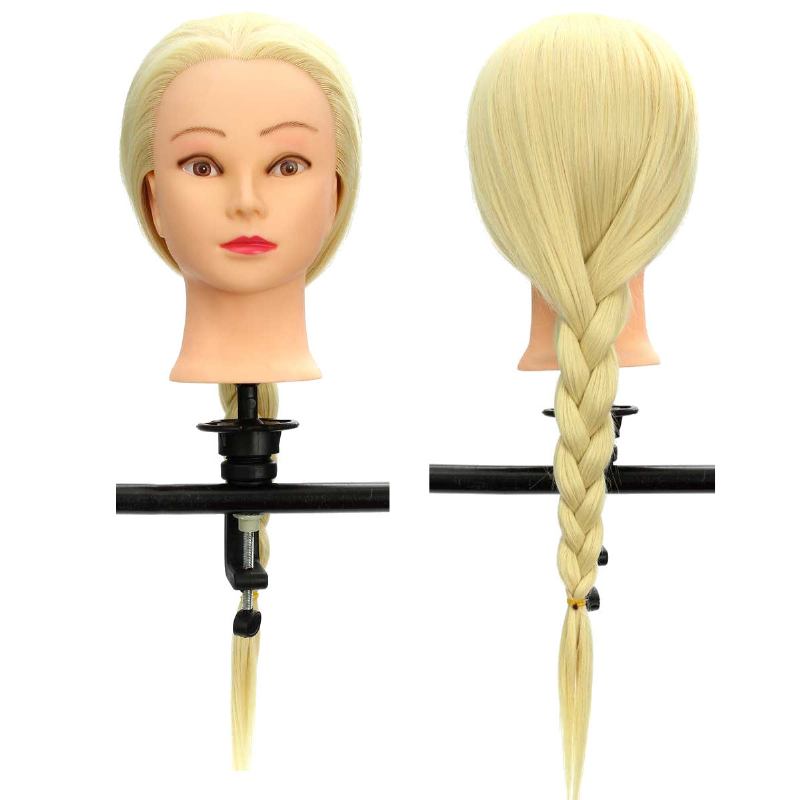 30% Real Hair Long Hairdressing Mannequin Training Practice Head Salon With Clamp