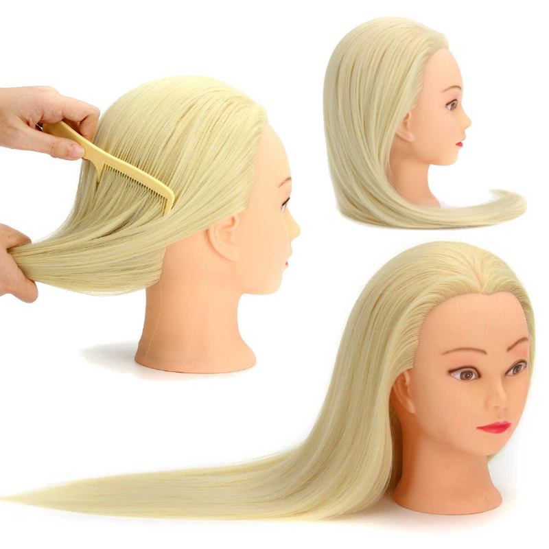 30% Real Hair Long Hairdressing Mannequin Training Practice Head Salon With Clamp