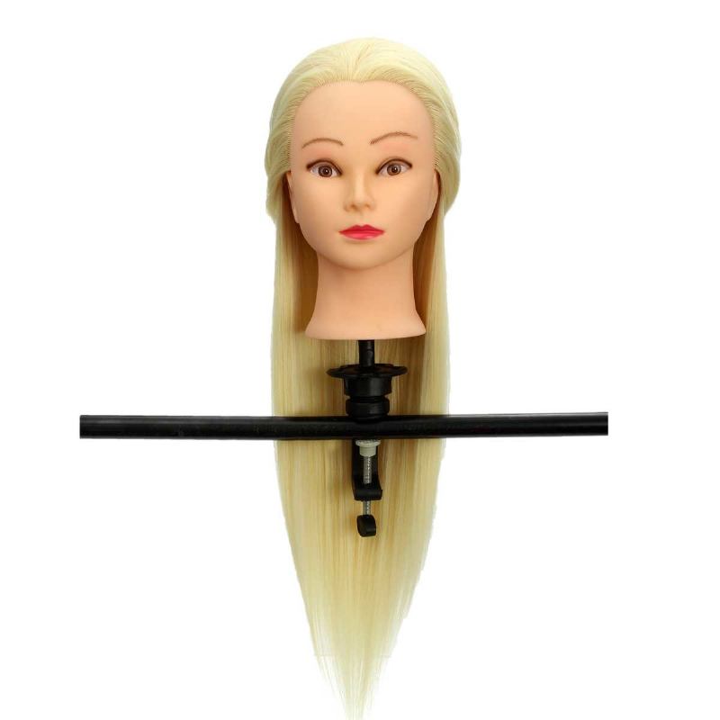 30% Real Hair Long Hairdressing Mannequin Training Practice Head Salon With Clamp