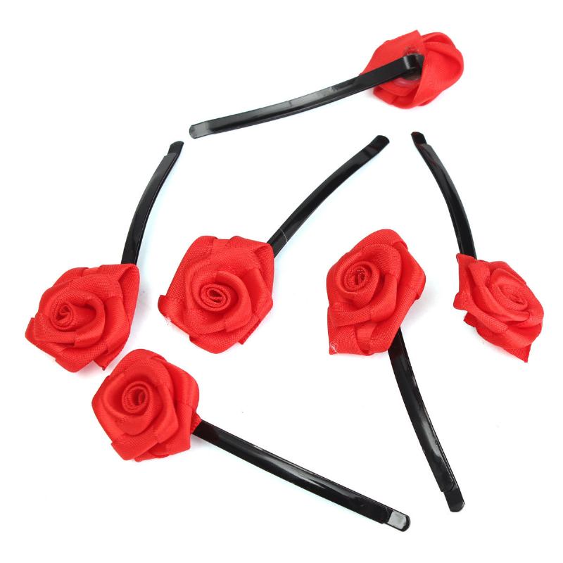 6τμχ Rose Flowers Καρφίτσες Μαλλιών Κριπς Κλιπς Αξεσουάρ Γαμήλιο Πάρτι