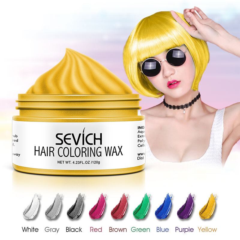 9 Χρώματα Κερί Βαφής Μαλλιών Μιας Χρήσης Unisex Quick Styling Color Clay Hair Diy Dye Cream