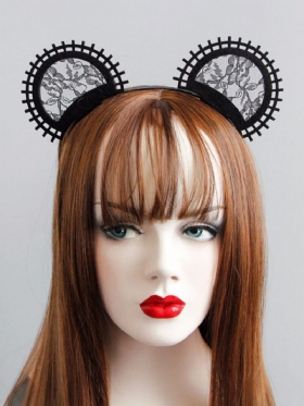 Cosplay Cute Headband Black Lace Mouse Ear Lolita Party