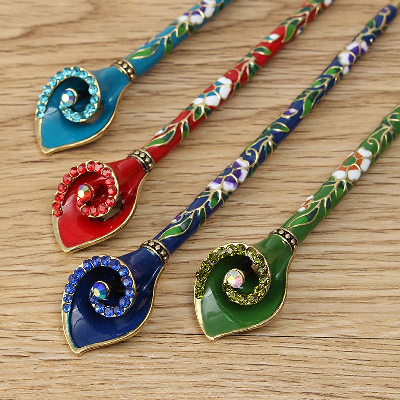 Drop Oil Φουρκέτα Retro Morning Glory Rhinestone