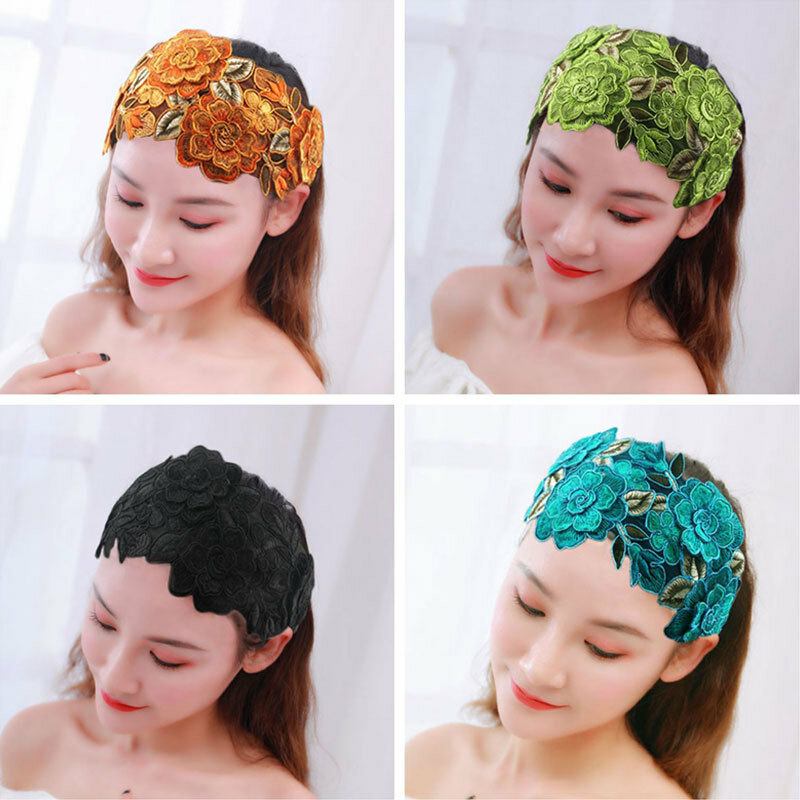 Fashion Embroidered Wide Hair Band Wash Face Travel Home Leisure