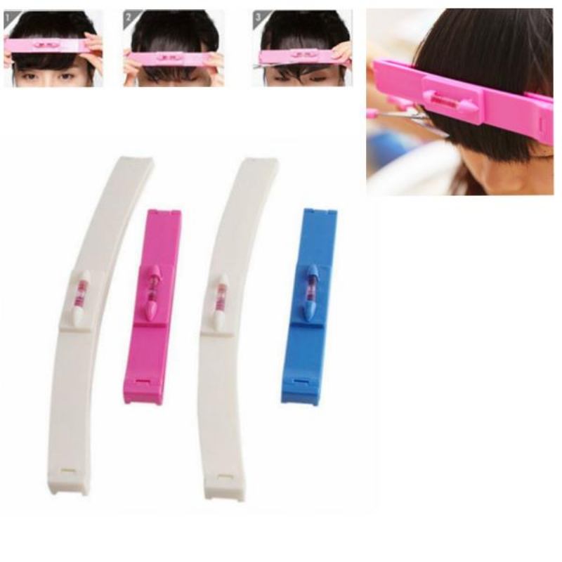 Hair Bang Ruler Cute Trimmer Fringe Cut Clipper Comb Guide Pink Blue