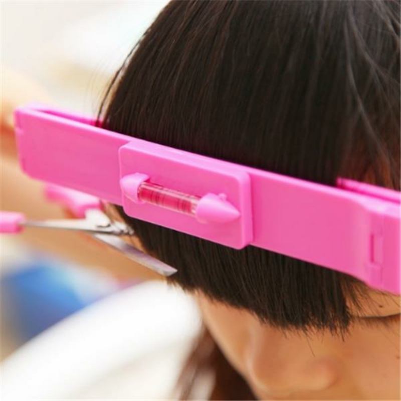 Hair Bang Ruler Cute Trimmer Fringe Cut Clipper Comb Guide Pink Blue