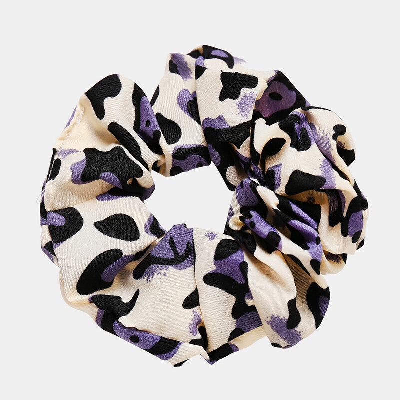 Hair Scrunchies Velvet Scrunchie Ελαστικές Σατέν Κορδέλες Μαλλιών Ακανόνιστες Leopard Ponytail Ties Σχοινί