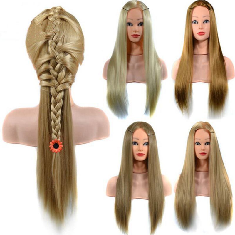 Hair Training Mannequin Practice Head High Temperature Fiber Salon Model With Clamp