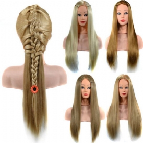 Hair Training Mannequin Practice Head High Temperature Fiber Salon Model With Clamp