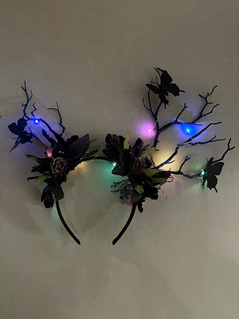 Halloween Luminous Branch Αξεσουάρ Μαλλιών Butterfly Flower Christmas Headband