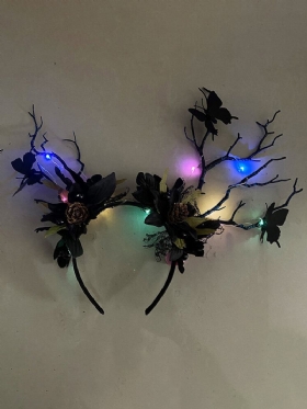 Halloween Luminous Branch Αξεσουάρ Μαλλιών Butterfly Flower Christmas Headband