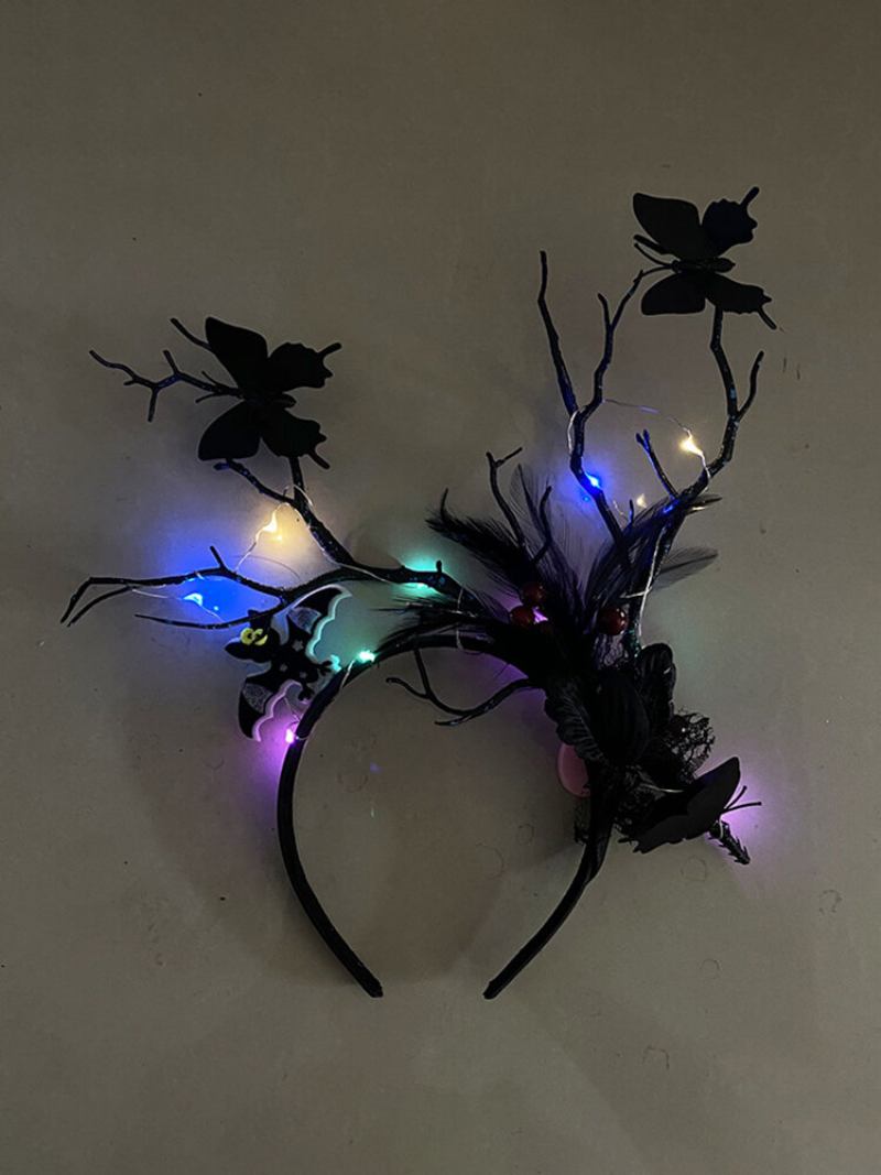 Halloween Luminous Branch Αξεσουάρ Μαλλιών Butterfly Flower Christmas Headband