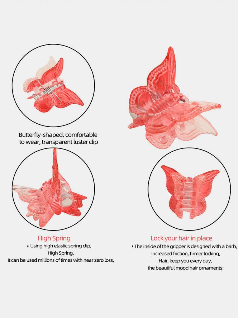 Jassy 12 Τεμ. Γυναικείο Πλαστικό Καρτούν Μίνι Πεταλούδα Ντεγκραντέ Πλεξούδα Diy Decor Bangs Κλιπ Μαλλιών