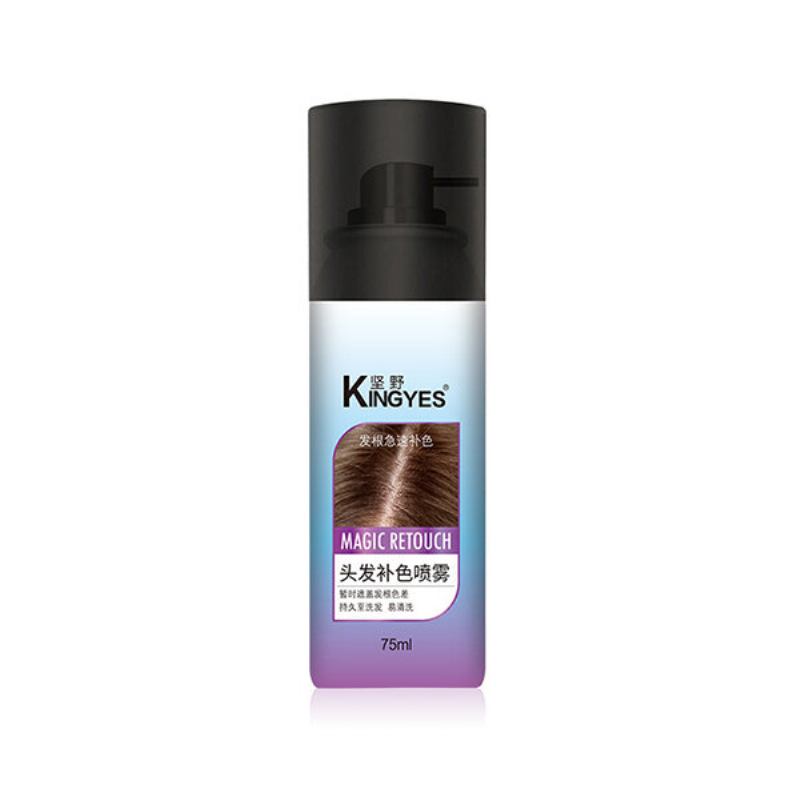 Kingyes Hair Dye Spray Γρήγορη Προσωρινή Βαφή Μαλλιών Μαύρο Καφέ Χρώμα Φορητή Περιποίηση