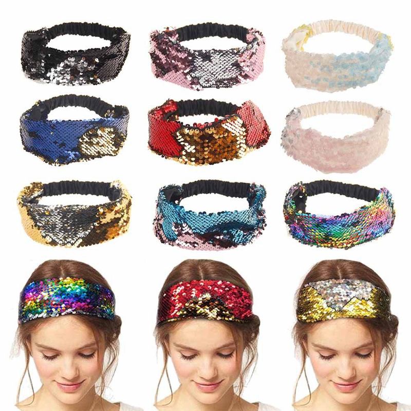 Μόδα Πολύχρωμες Πούλιες Headband Αξεσουάρ Μαλλιών Για Κορίτσια Για Πάρτι Δώρο Για Γυναίκες