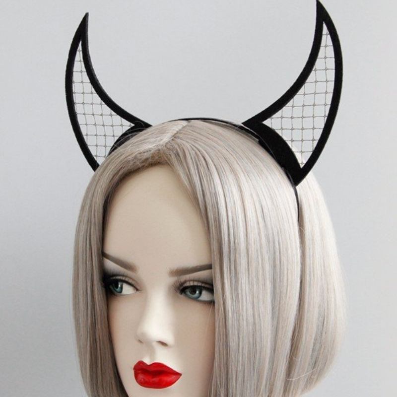 Νέα Fashion Headband Cosplay Black Evil Horn Party Αξεσουάρ