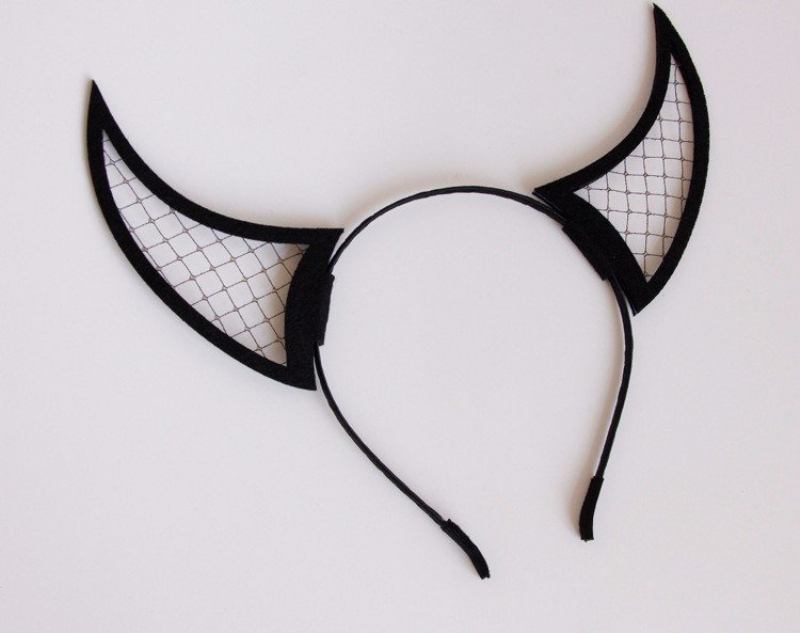 Νέα Fashion Headband Cosplay Black Evil Horn Party Αξεσουάρ