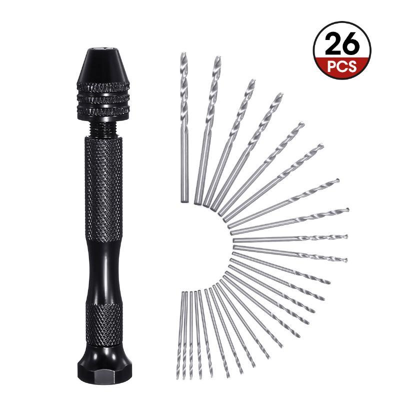 26 Τμχ Σετ Τρυπανιών Vise Precision Pin Micro Mini Hand Twist Drill Για Κοσμήματα Από Μεταλλικό Ξύλο Delicate Diy