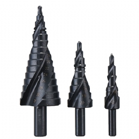 3 Τεμ. 4-12/20/32mm Hss Step Drill Bit Set Tialn Με Επίστρωση Σπειροειδούς Αυλακωτό Κόφτη Οπών