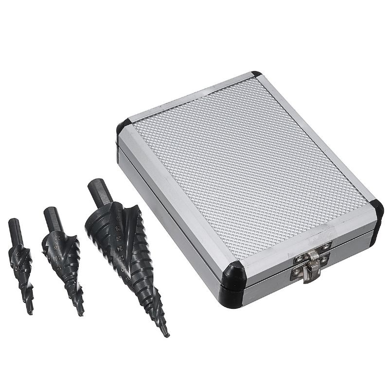 3 Τεμ. 4-12/20/32mm Hss Step Drill Bit Set Tialn Με Επίστρωση Σπειροειδούς Αυλακωτό Κόφτη Οπών