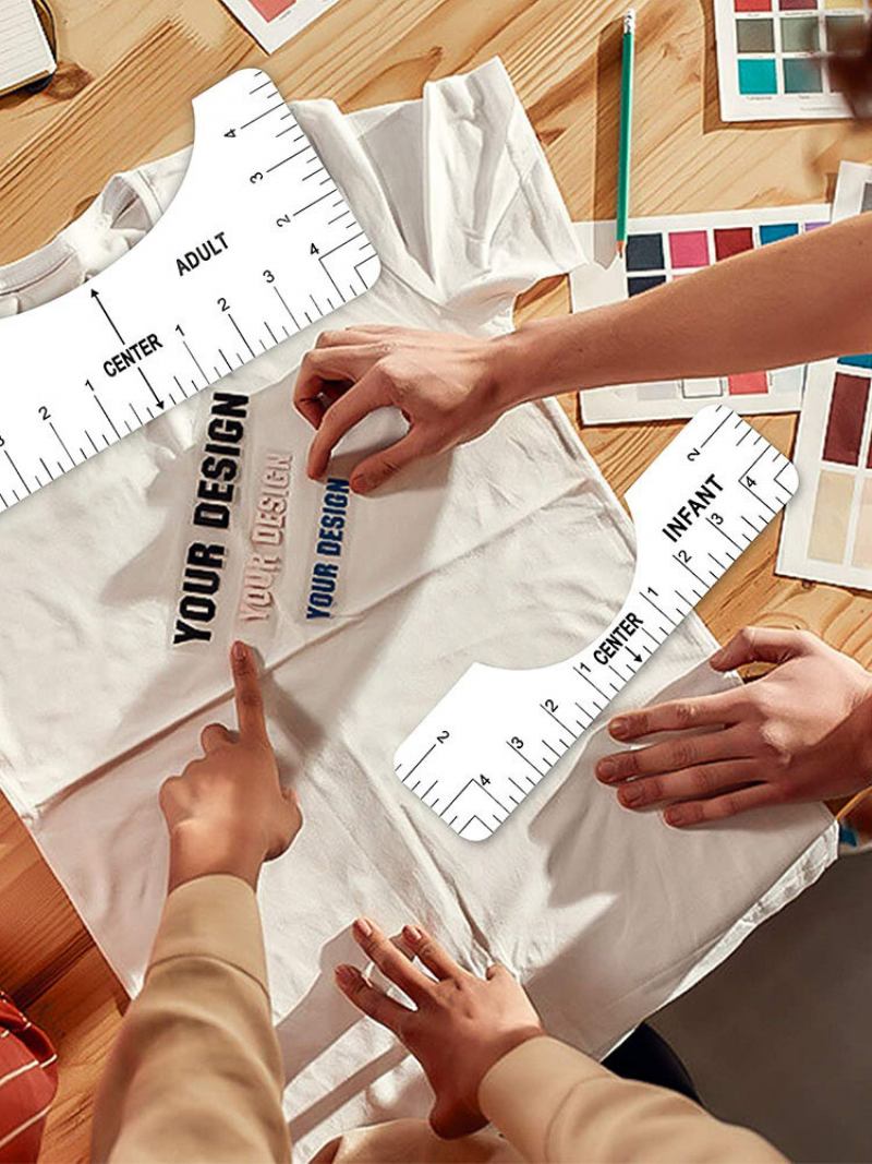 4 Pack T-shirt Alignment Ruler Measurement Guide Tool For Making Fashion Sewing Center Design