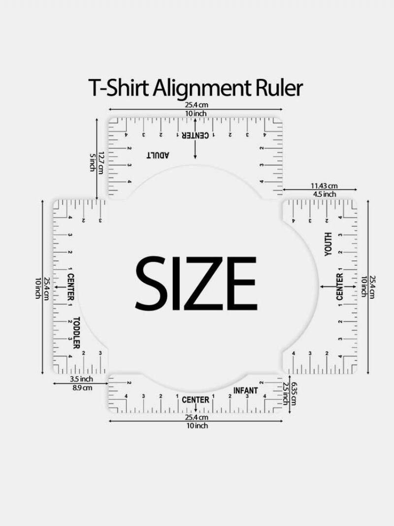 4 Pack T-shirt Alignment Ruler Measurement Guide Tool For Making Fashion Sewing Center Design