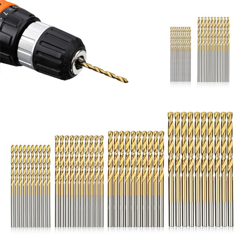 60 Τμχ 1/1.5/2/2.5/3/3.5 Χιλιοστά Hss Titanium Coated Twist Drill Bit Tools