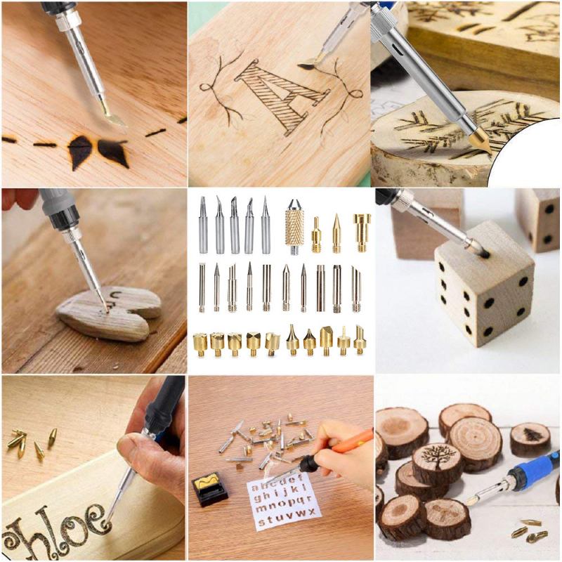 71pcs 60w Στυλό Pyrography Σετ Εργαλείων Κολλητήρι Ρυθμιζόμενο Εργαλείο Ανάγλυφης Χάραξης Με Καύση Ξύλου