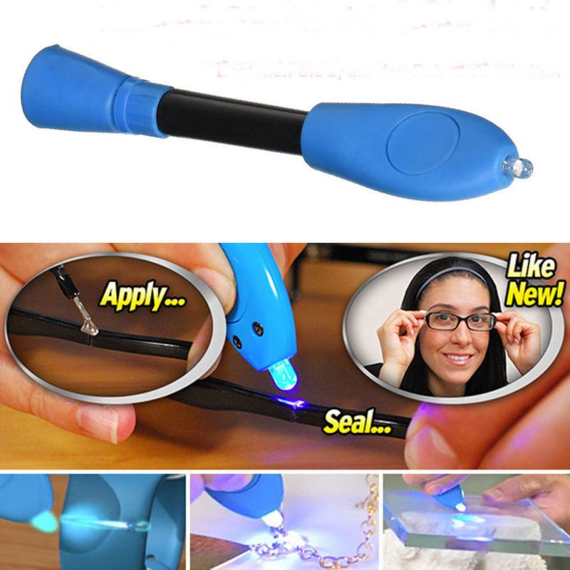 Lazer Bond 3 Second Rapid Repair Uv Light Fix Liquid Sealer Extra Batteries Universal Uv Glue