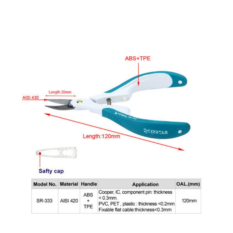 Pro'skit Sr-333 Επαγγελματικές Λεπίδες Από Ανοξείδωτο Ατσάλι Μικροψαλίδι Ραψίματος Με Προστατευτικό Καπάκι