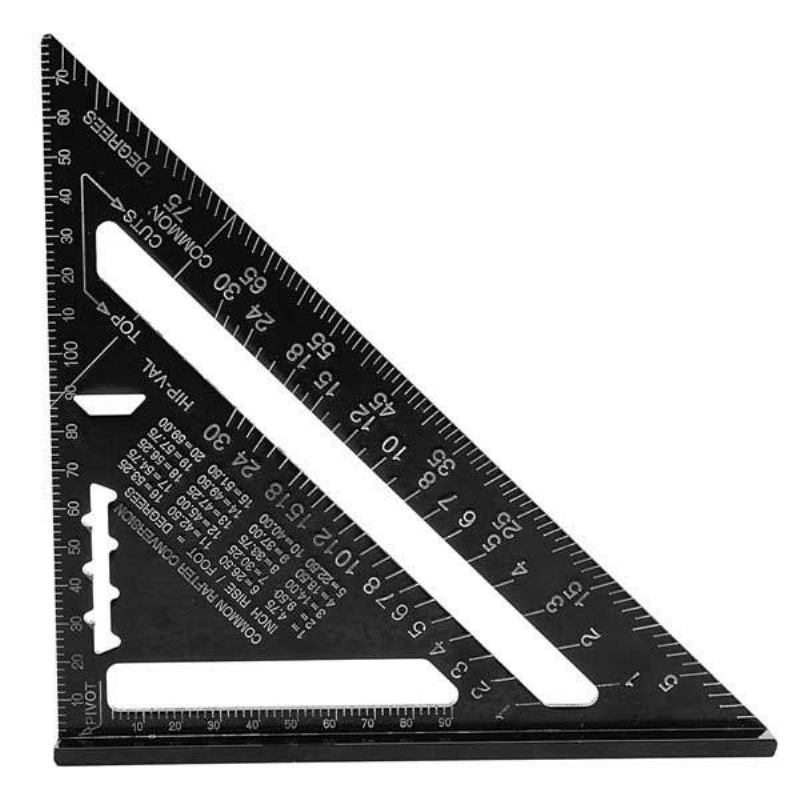 Raitool Ar01 260x185x185mm Τριγωνικός Χάρακας Από Κράμα Αλουμινίου Μαύρος Κανόνας