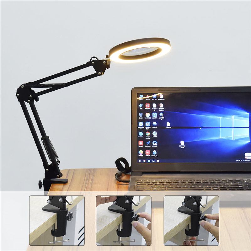 Usb Led Μεγεθυντικός Φακός 3 Χρωμάτων Φωτιζόμενος Ανάγνωσης/επεξεργασίας/κόλλησης