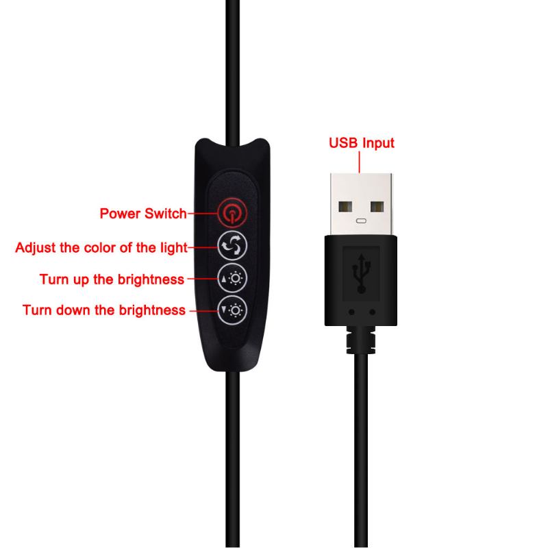 Usb Led Μεγεθυντικός Φακός 3 Χρωμάτων Φωτιζόμενος Ανάγνωσης/επεξεργασίας/κόλλησης