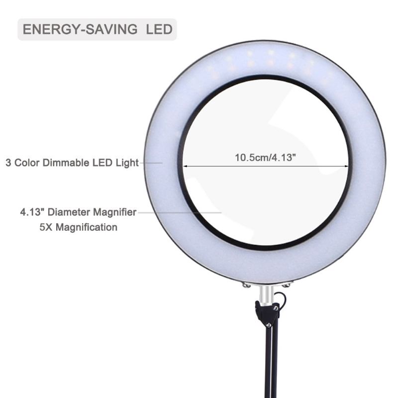 Usb Led Μεγεθυντικός Φακός 3 Χρωμάτων Φωτιζόμενος Ανάγνωσης/επεξεργασίας/κόλλησης