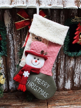 Χριστουγεννιάτικες Κάλτσες Διακόσμησης Καρό Χιονάνθρωπος Χριστουγεννιάτικα Δώρα Ηλικιωμένων Για Χριστουγεννιάτικο Δέντρο