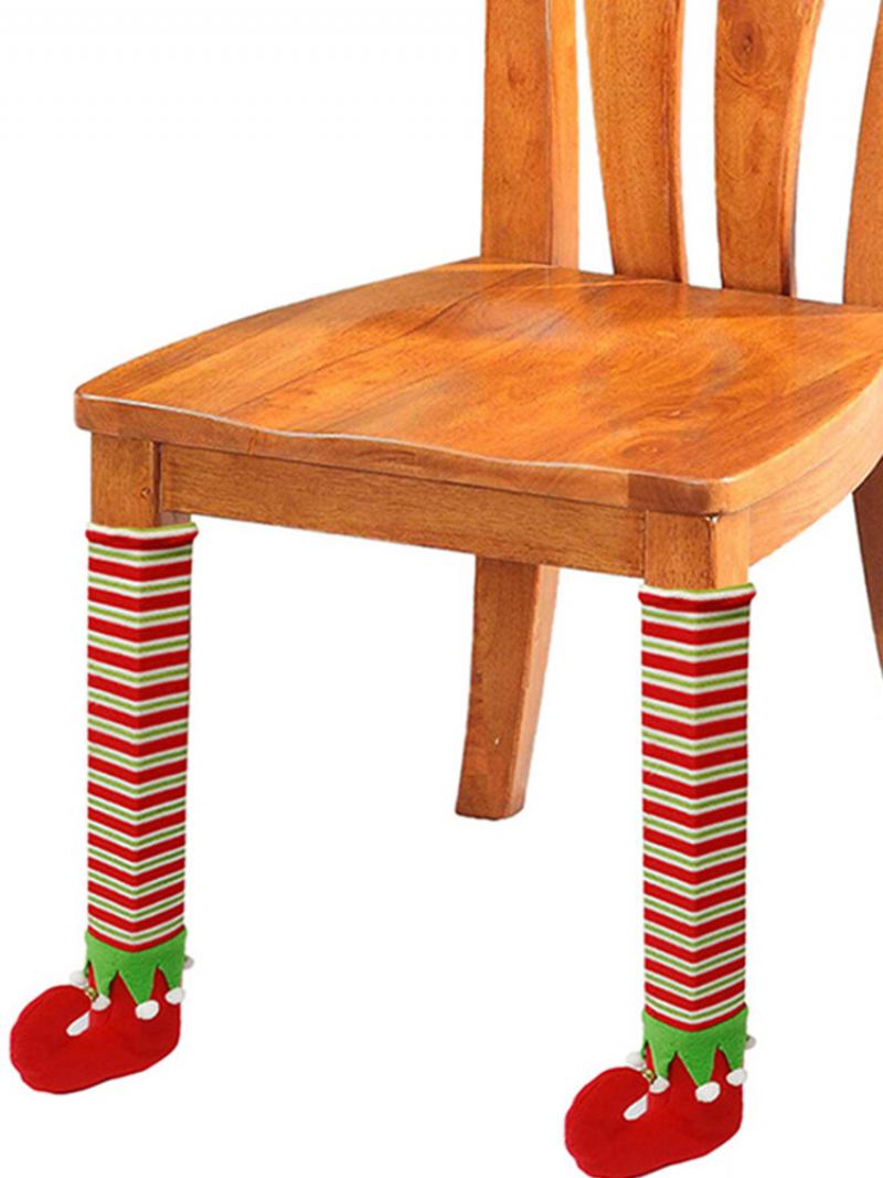 1/4 Τεμ. Elf Santa Chair Επιτραπέζια Κάλτσες Κάλυμμα Ποδιών Χριστουγεννιάτικο Ντεκόρ Αποκριών