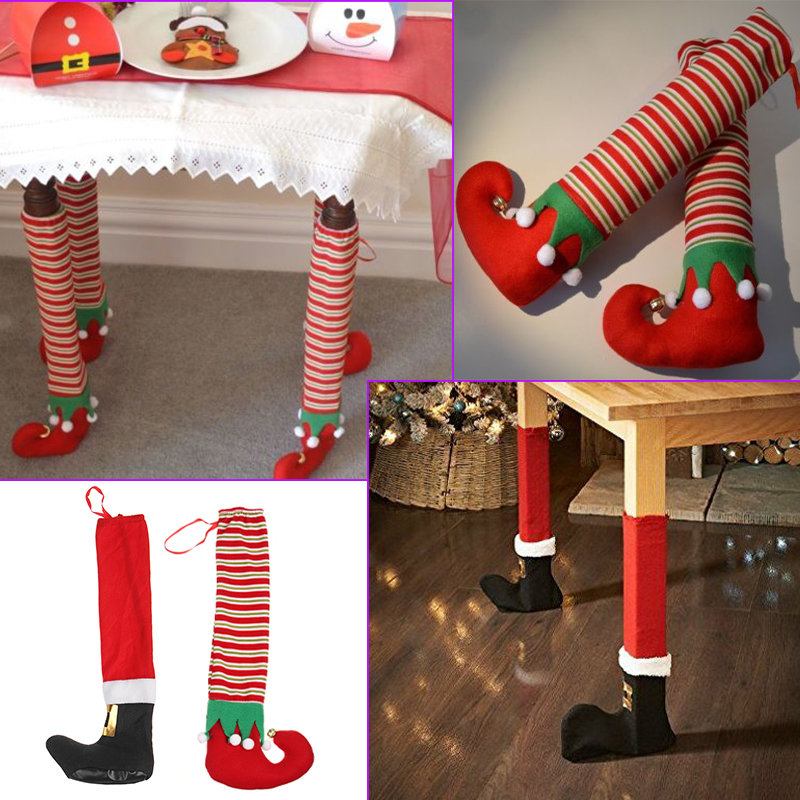 1/4 Τεμ. Elf Santa Chair Επιτραπέζια Κάλτσες Κάλυμμα Ποδιών Χριστουγεννιάτικο Ντεκόρ Αποκριών