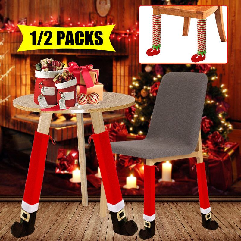 1/4 Τεμ. Elf Santa Chair Επιτραπέζια Κάλτσες Κάλυμμα Ποδιών Χριστουγεννιάτικο Ντεκόρ Αποκριών